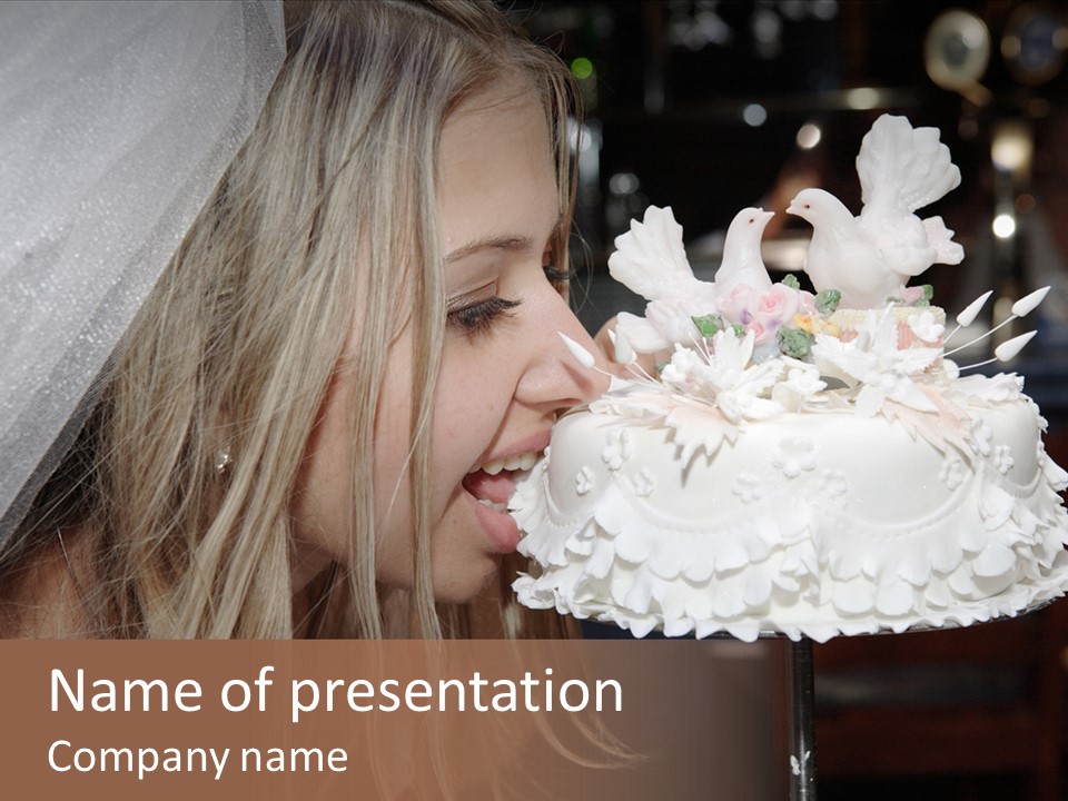 Flowers Females Cake PowerPoint Template