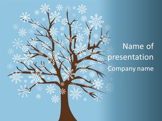 Card Frosty Snowflake PowerPoint Template