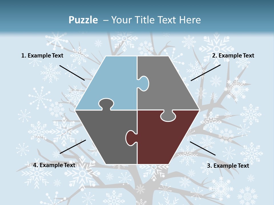 Card Frosty Snowflake PowerPoint Template