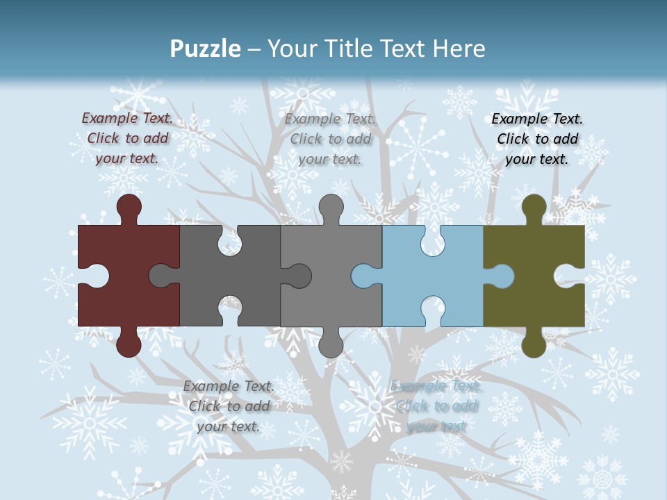 Card Frosty Snowflake PowerPoint Template