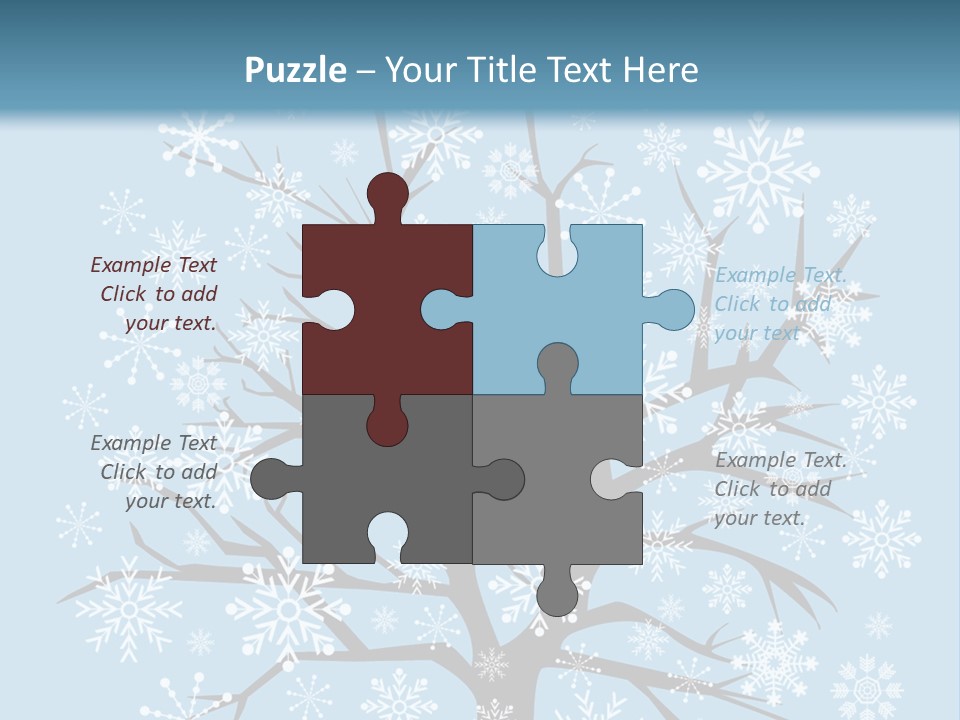 Card Frosty Snowflake PowerPoint Template