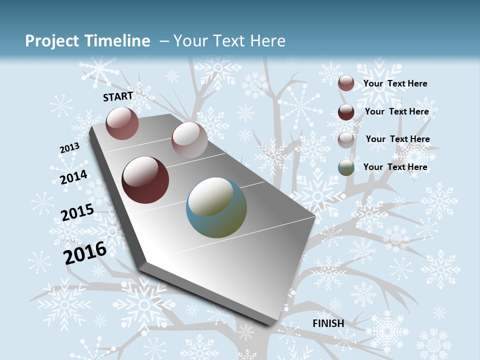 Card Frosty Snowflake PowerPoint Template