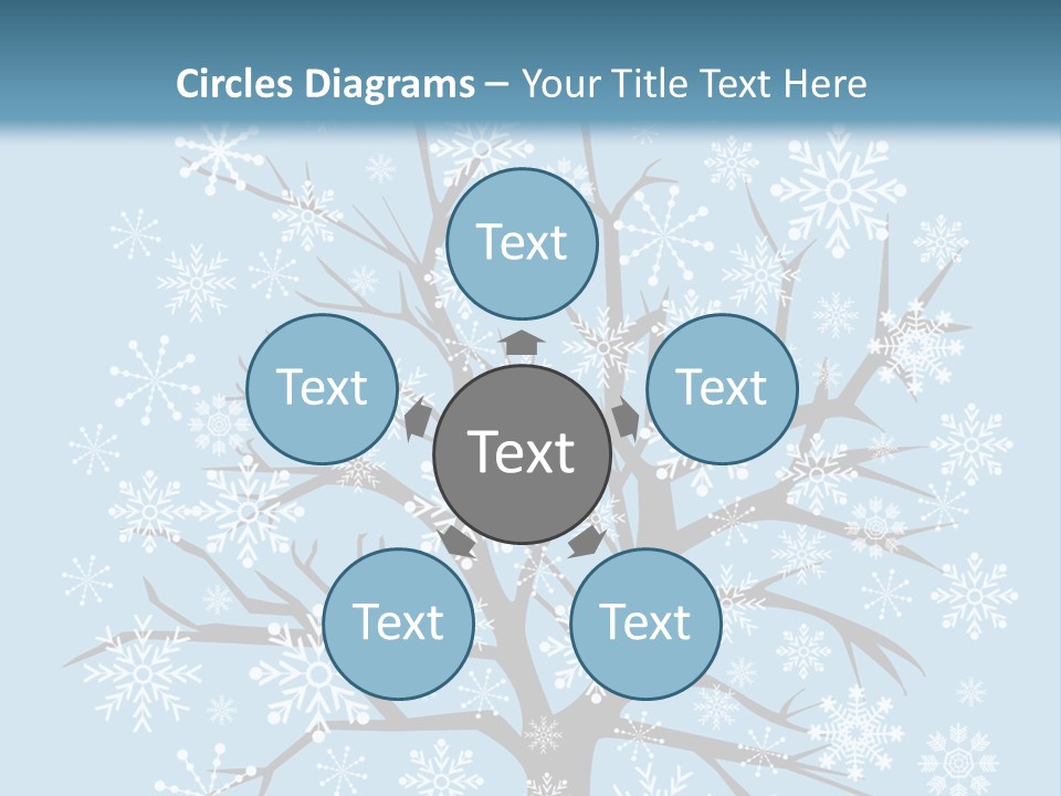 Card Frosty Snowflake PowerPoint Template
