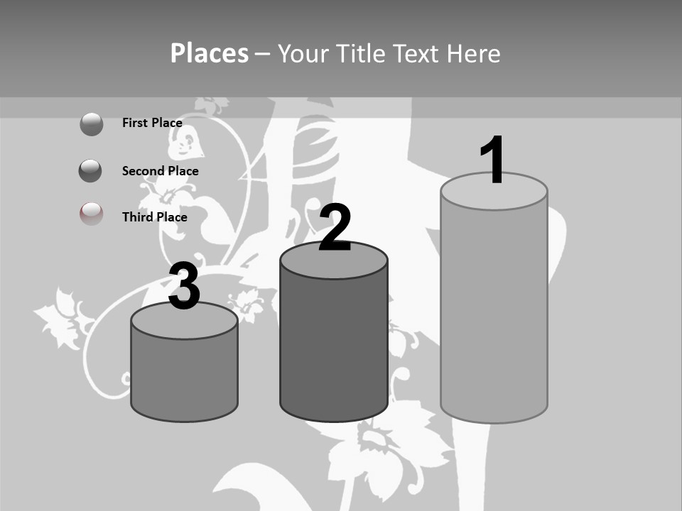 Illustration White Flowers PowerPoint Template