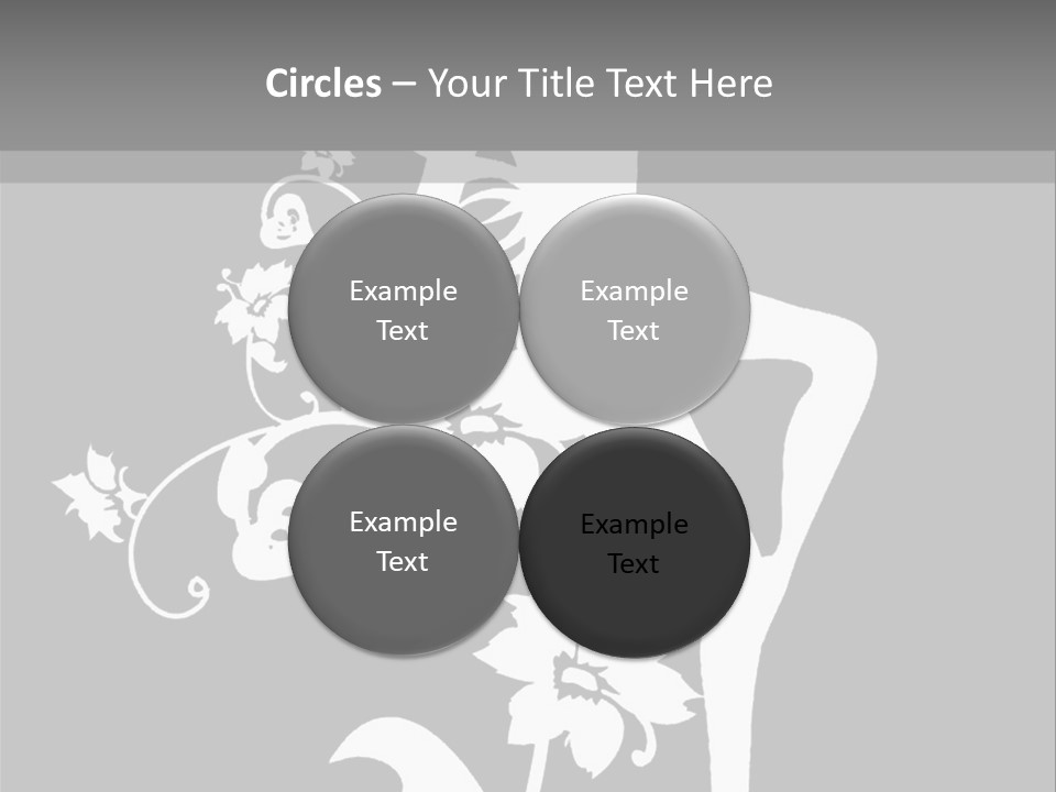 Illustration White Flowers PowerPoint Template