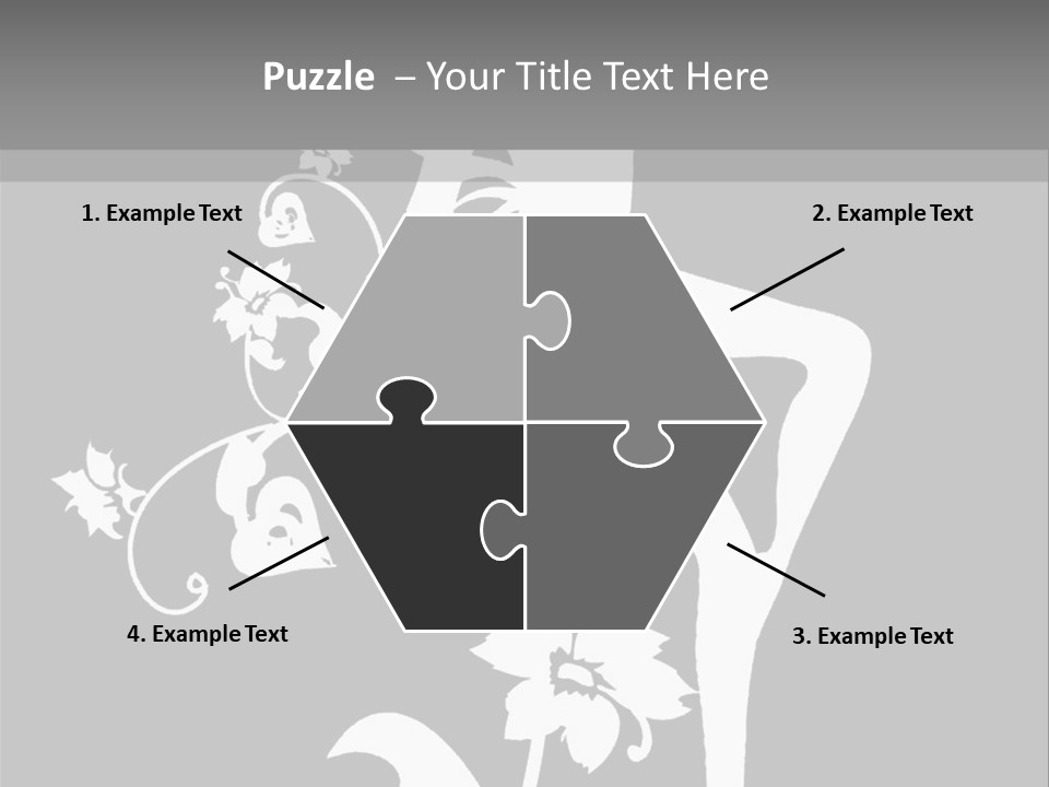 Illustration White Flowers PowerPoint Template