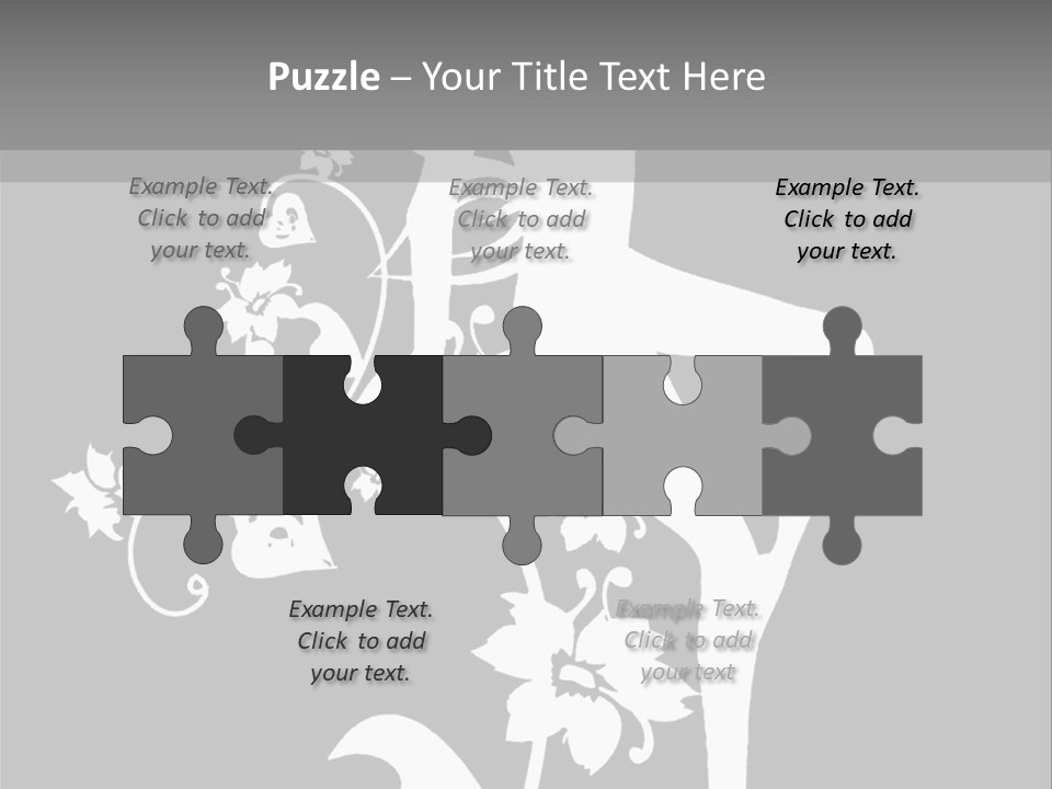 Illustration White Flowers PowerPoint Template