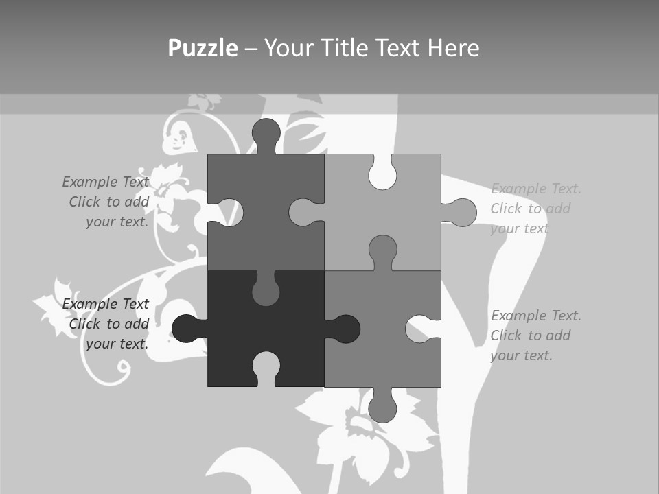 Illustration White Flowers PowerPoint Template