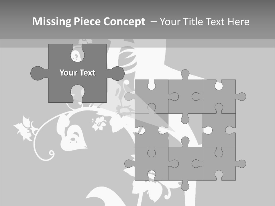 Illustration White Flowers PowerPoint Template