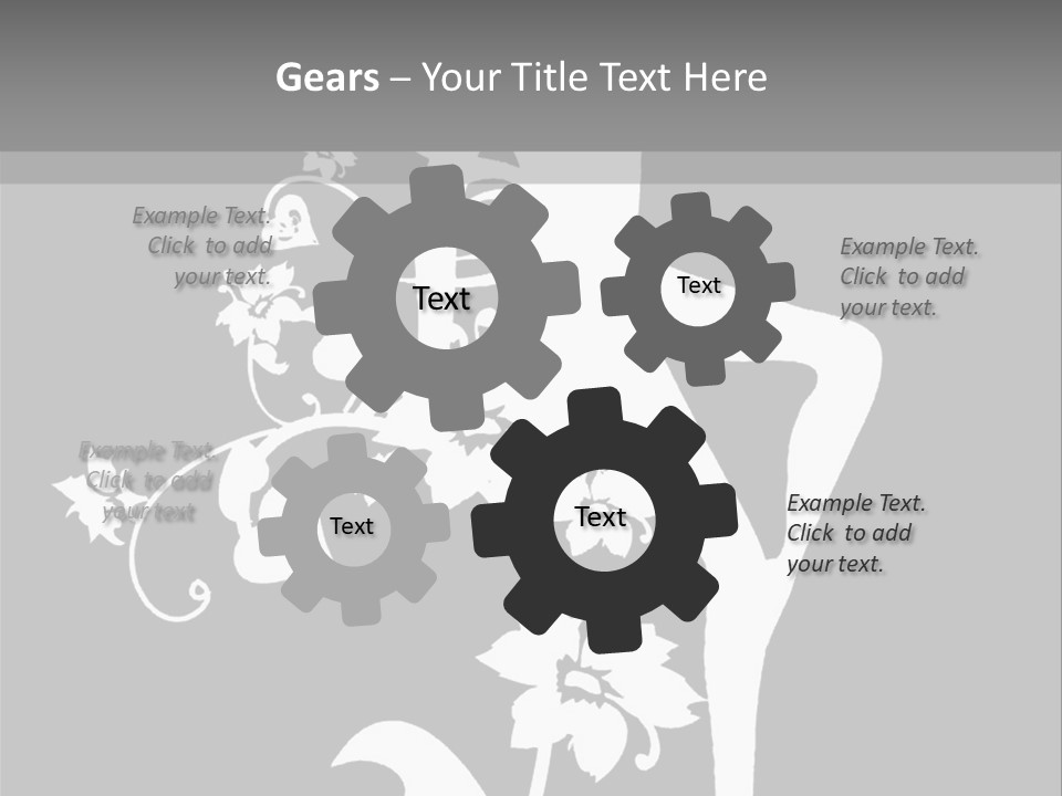 Illustration White Flowers PowerPoint Template