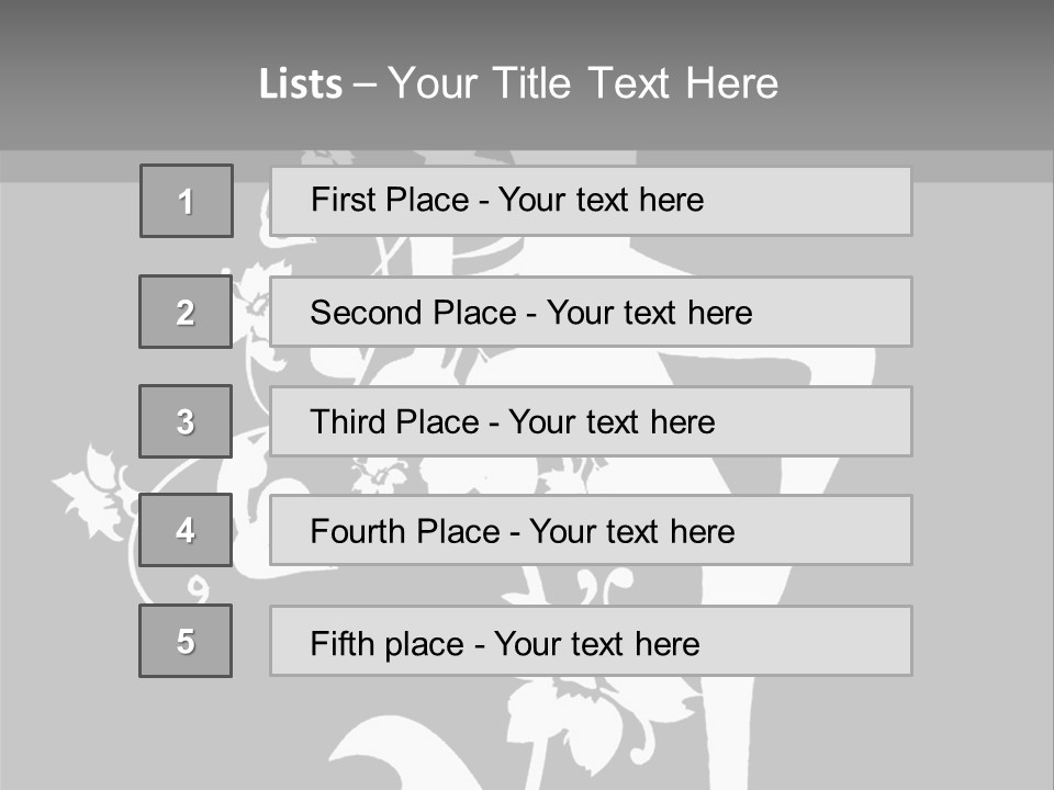 Illustration White Flowers PowerPoint Template
