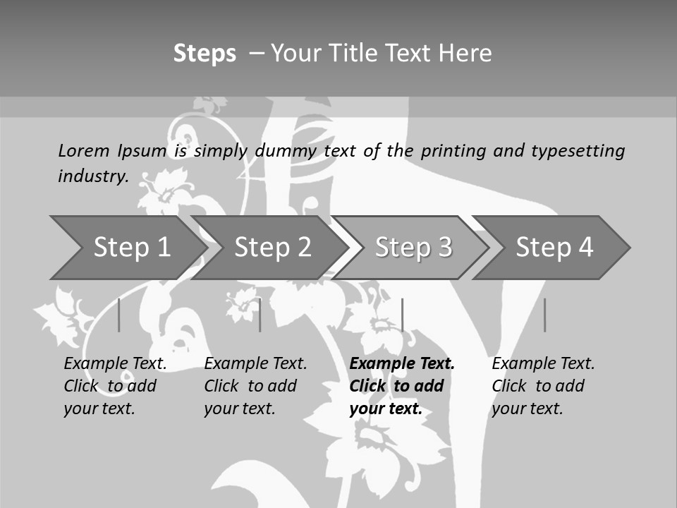 Illustration White Flowers PowerPoint Template