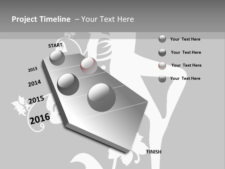 Illustration White Flowers PowerPoint Template