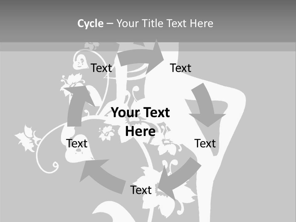 Illustration White Flowers PowerPoint Template