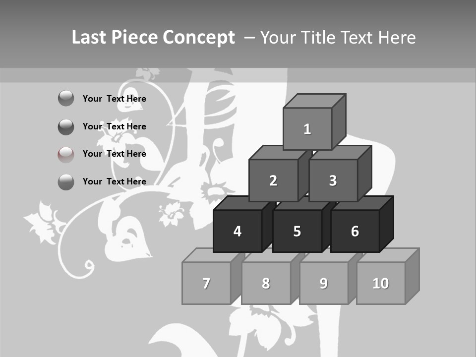 Illustration White Flowers PowerPoint Template