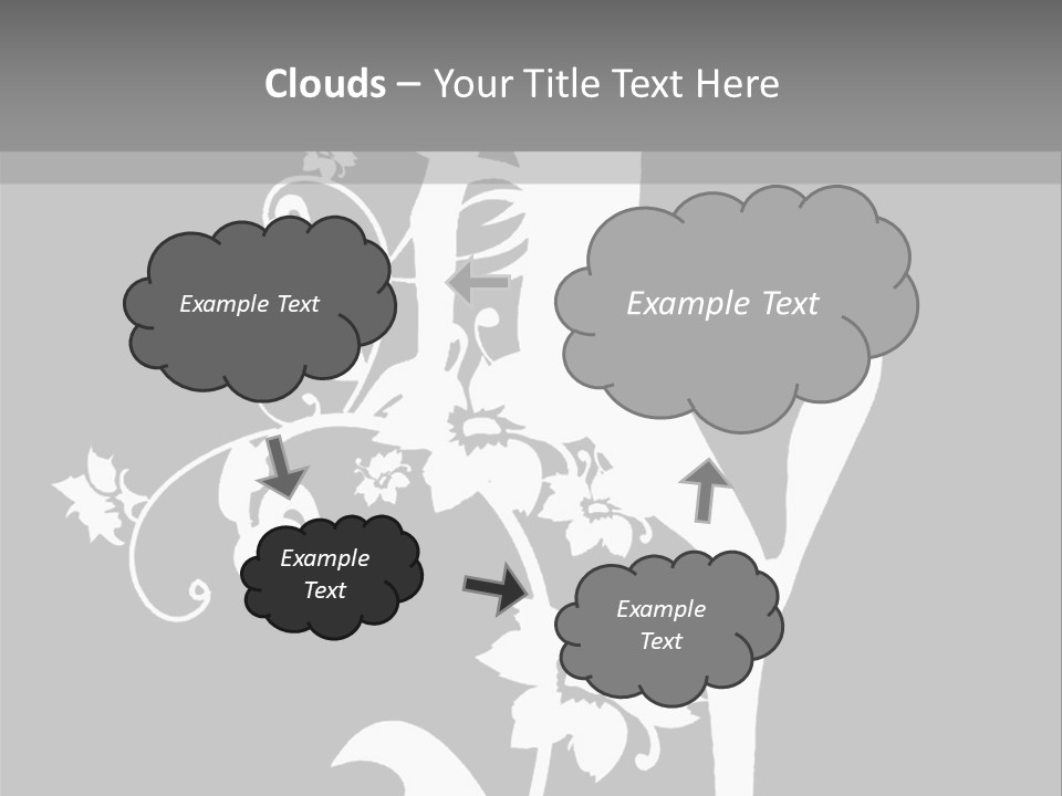 Illustration White Flowers PowerPoint Template