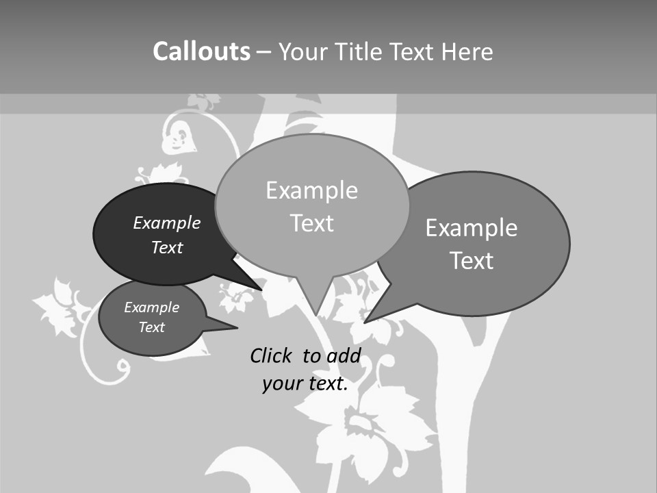 Illustration White Flowers PowerPoint Template