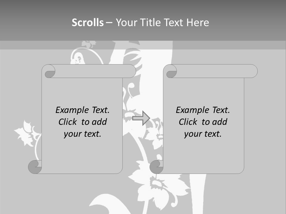 Illustration White Flowers PowerPoint Template