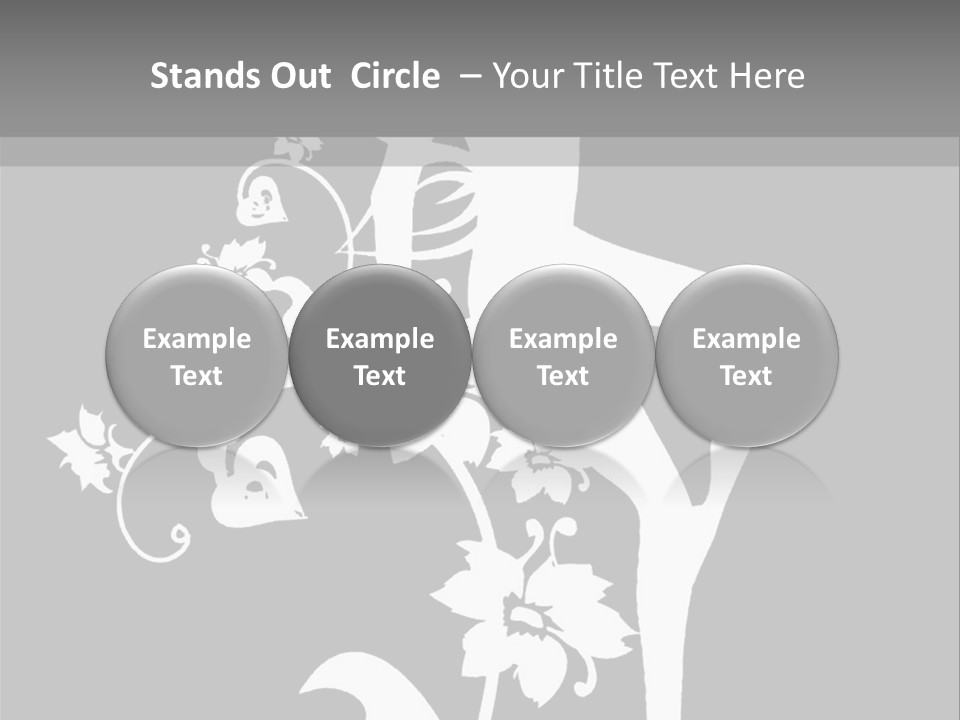 Illustration White Flowers PowerPoint Template