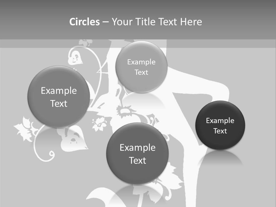 Illustration White Flowers PowerPoint Template