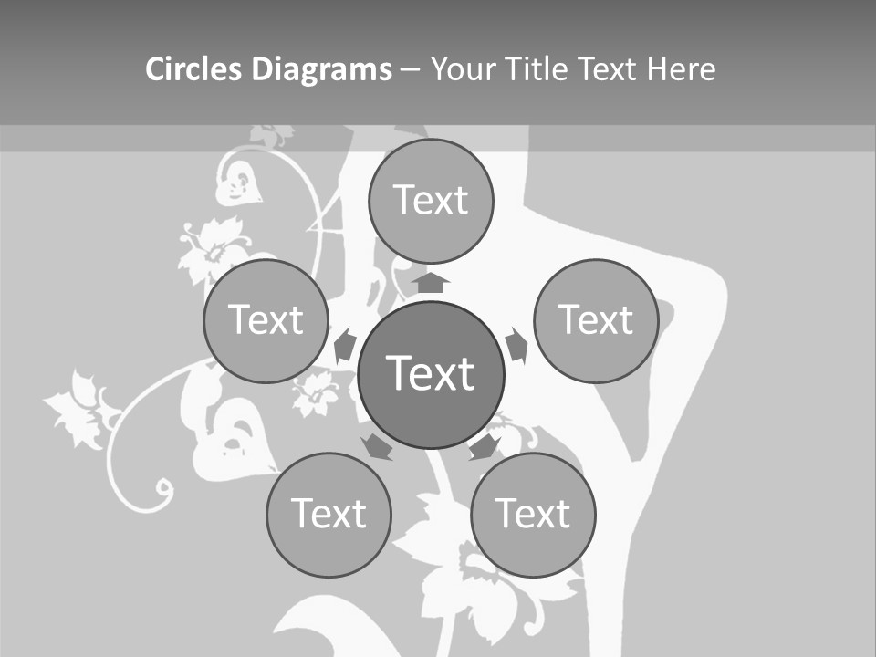 Illustration White Flowers PowerPoint Template