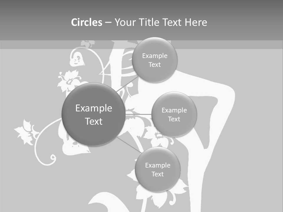 Illustration White Flowers PowerPoint Template