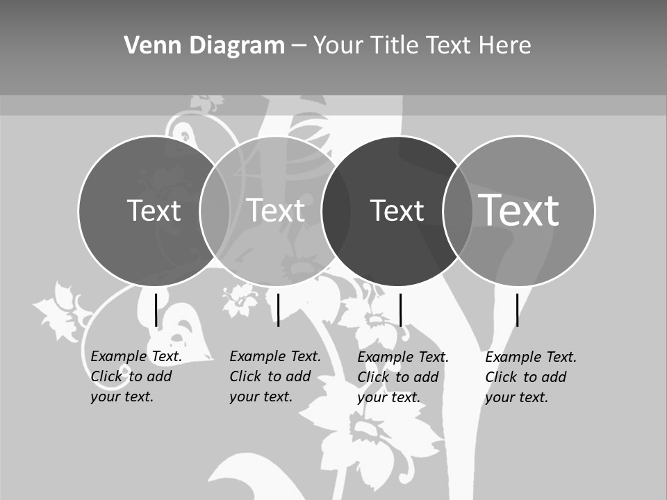 Illustration White Flowers PowerPoint Template