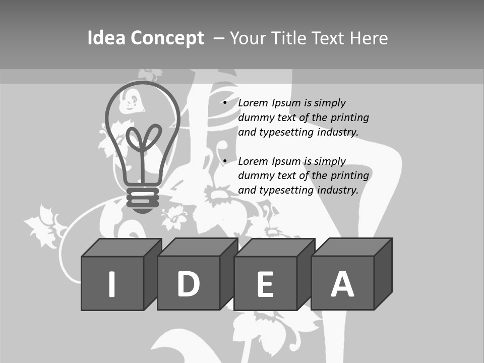 Illustration White Flowers PowerPoint Template