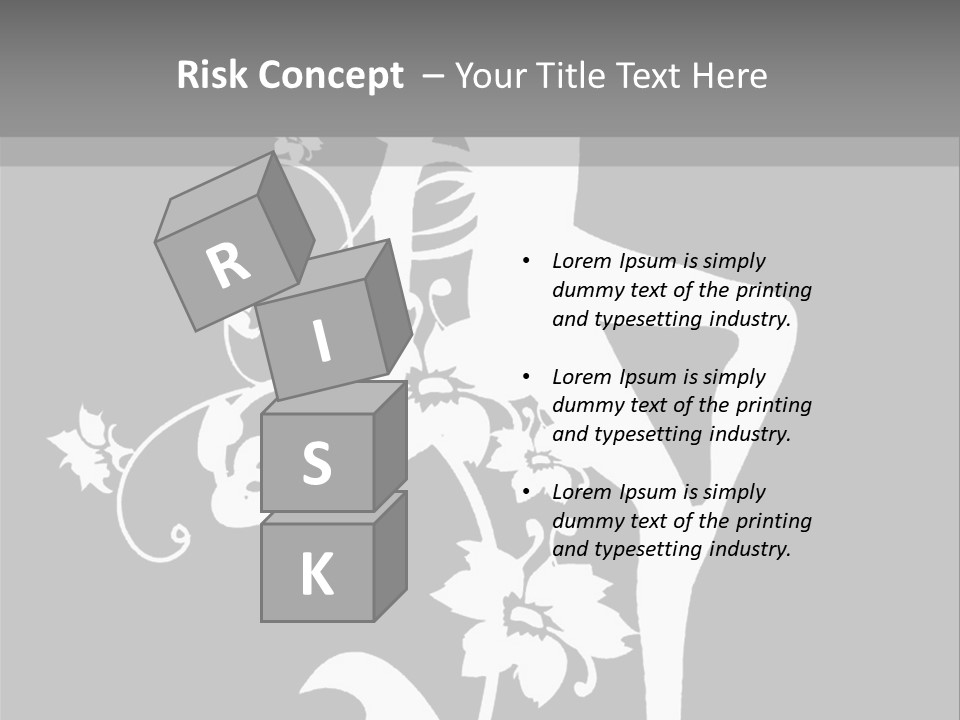 Illustration White Flowers PowerPoint Template