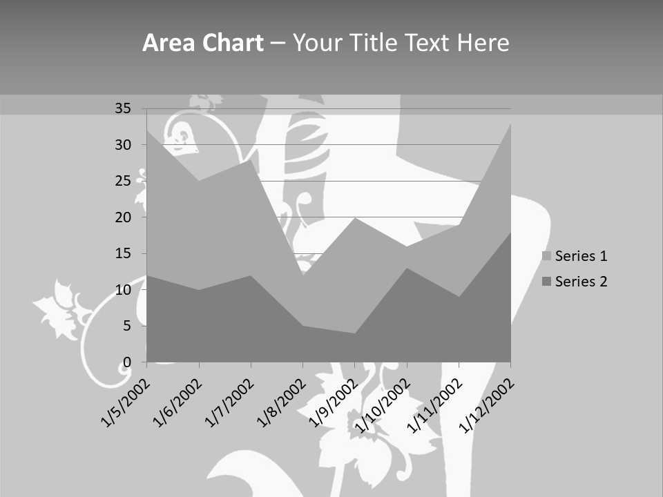 Illustration White Flowers PowerPoint Template