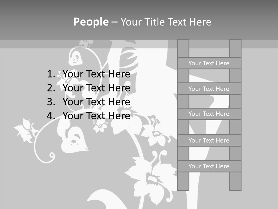 Illustration White Flowers PowerPoint Template