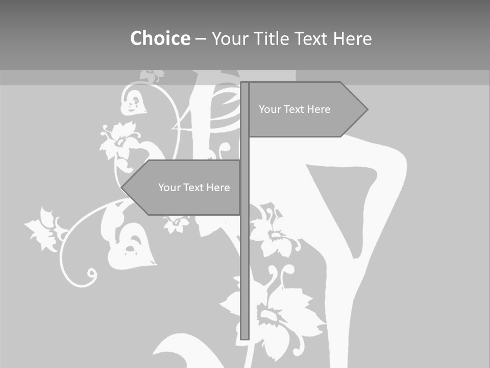 Illustration White Flowers PowerPoint Template