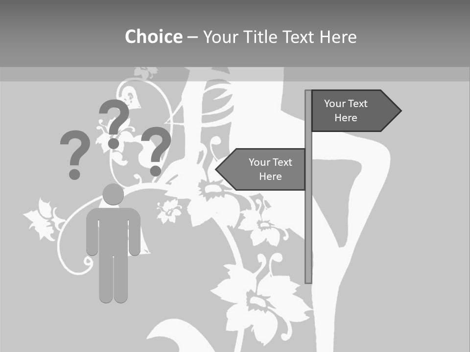 Illustration White Flowers PowerPoint Template