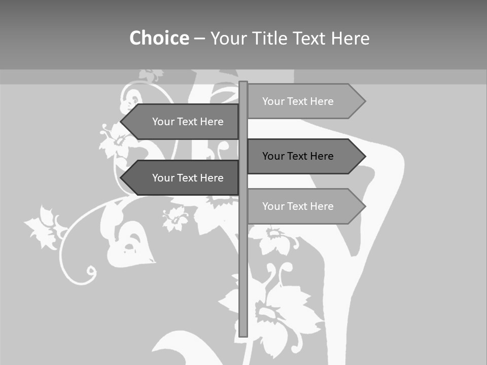 Illustration White Flowers PowerPoint Template