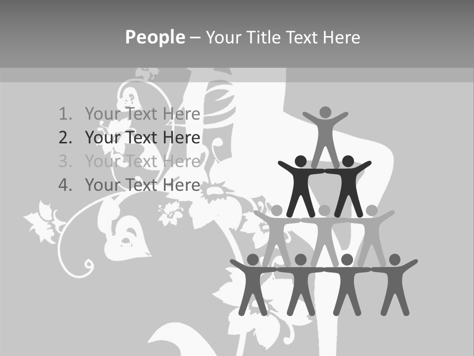 Illustration White Flowers PowerPoint Template