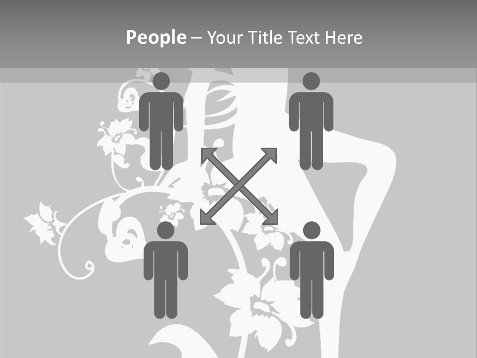 Illustration White Flowers PowerPoint Template