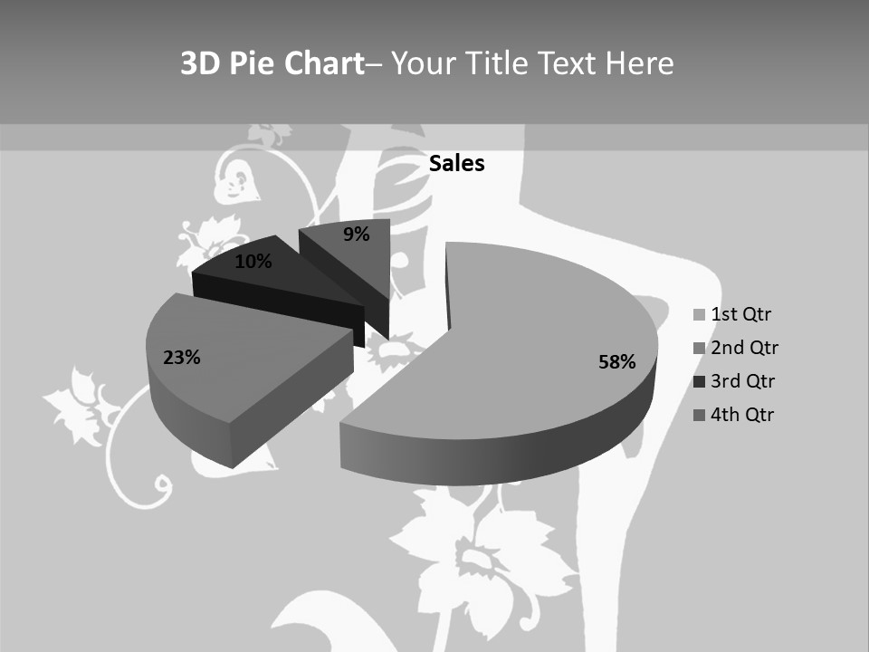 Illustration White Flowers PowerPoint Template