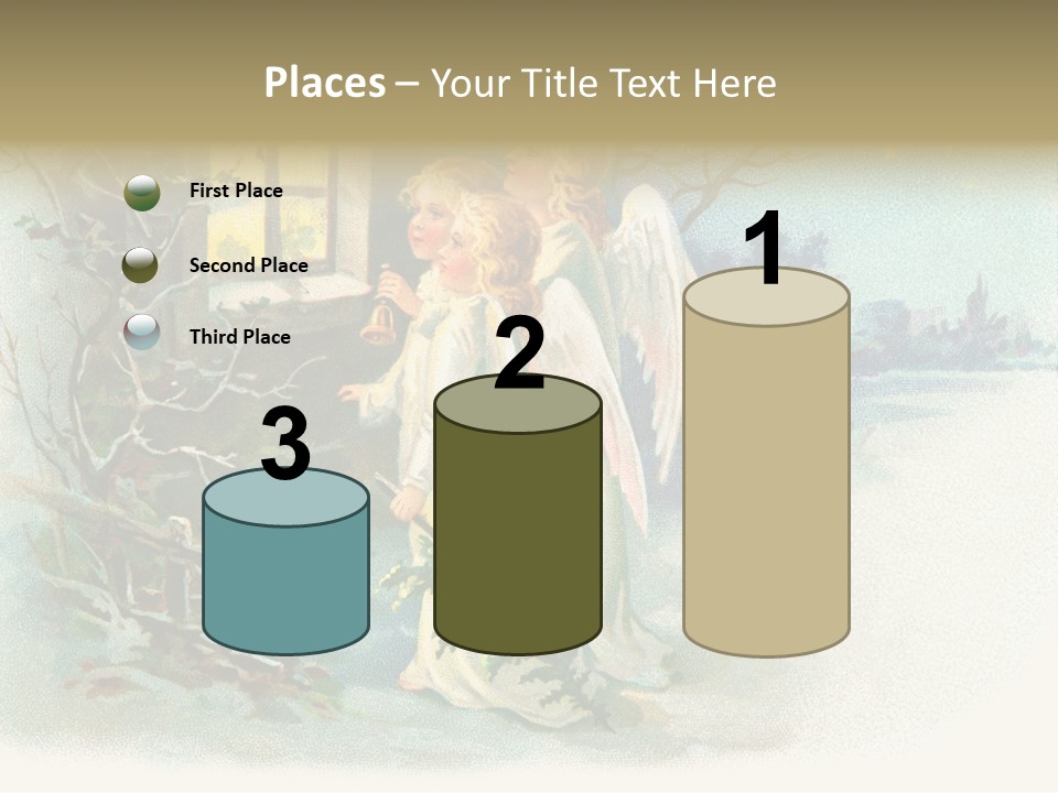 Nostalgic Cherubs Starry PowerPoint Template