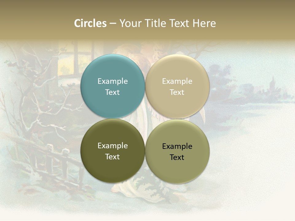 Nostalgic Cherubs Starry PowerPoint Template