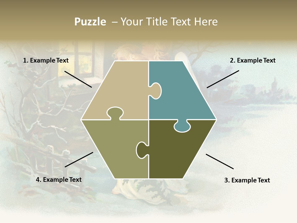 Nostalgic Cherubs Starry PowerPoint Template