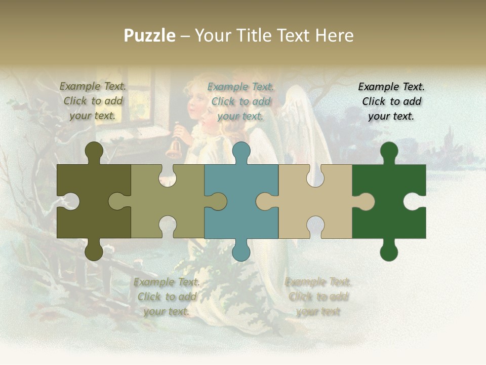 Nostalgic Cherubs Starry PowerPoint Template