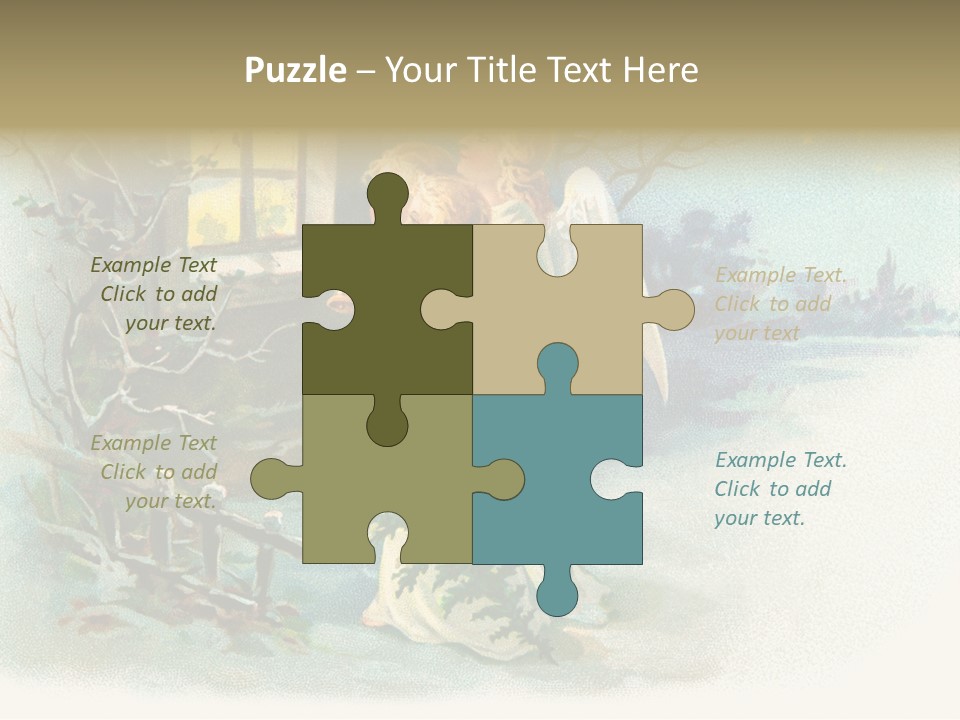 Nostalgic Cherubs Starry PowerPoint Template