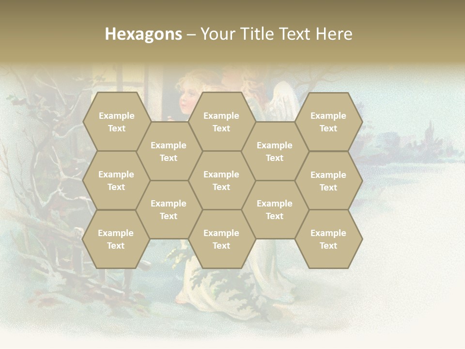 Nostalgic Cherubs Starry PowerPoint Template