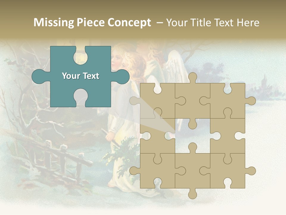 Nostalgic Cherubs Starry PowerPoint Template