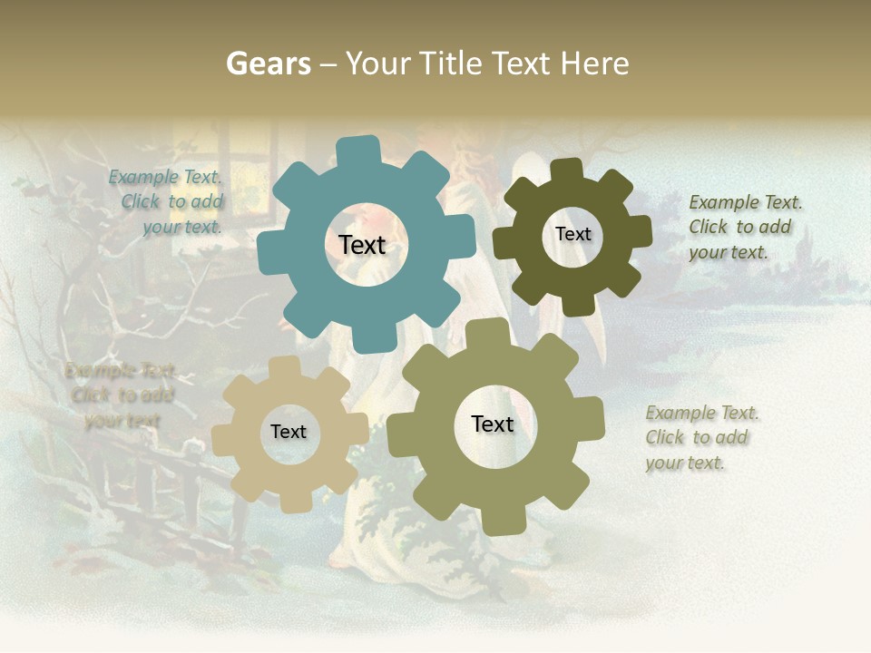 Nostalgic Cherubs Starry PowerPoint Template