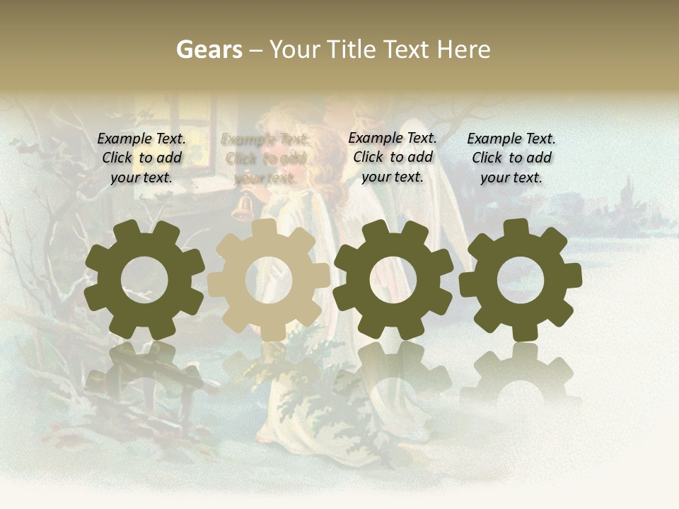 Nostalgic Cherubs Starry PowerPoint Template