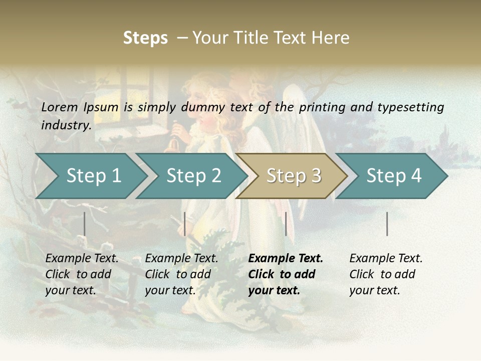 Nostalgic Cherubs Starry PowerPoint Template
