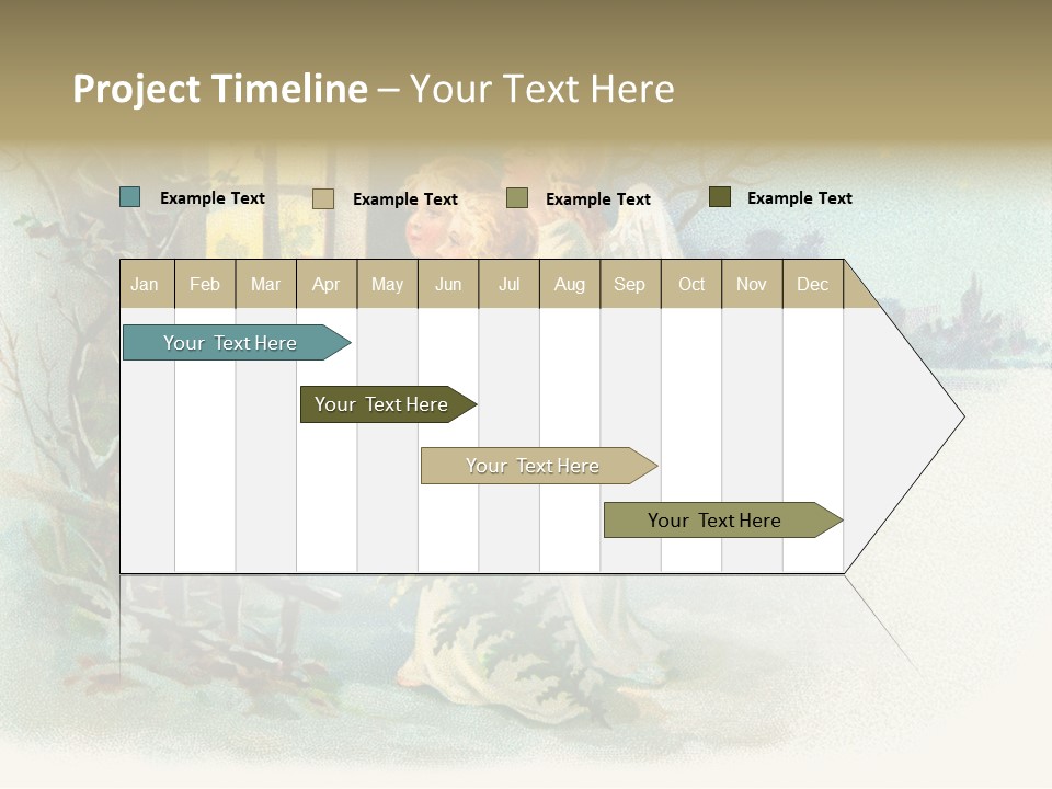 Nostalgic Cherubs Starry PowerPoint Template