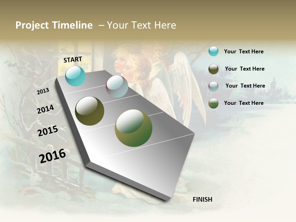Nostalgic Cherubs Starry PowerPoint Template
