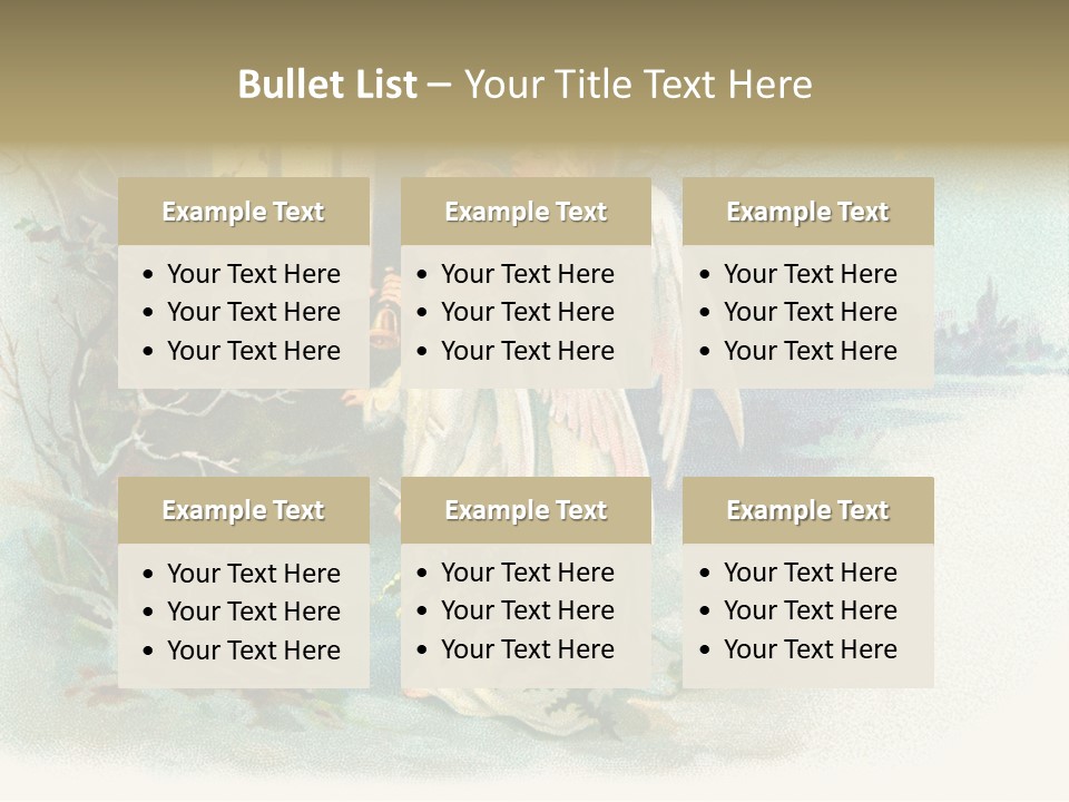 Nostalgic Cherubs Starry PowerPoint Template